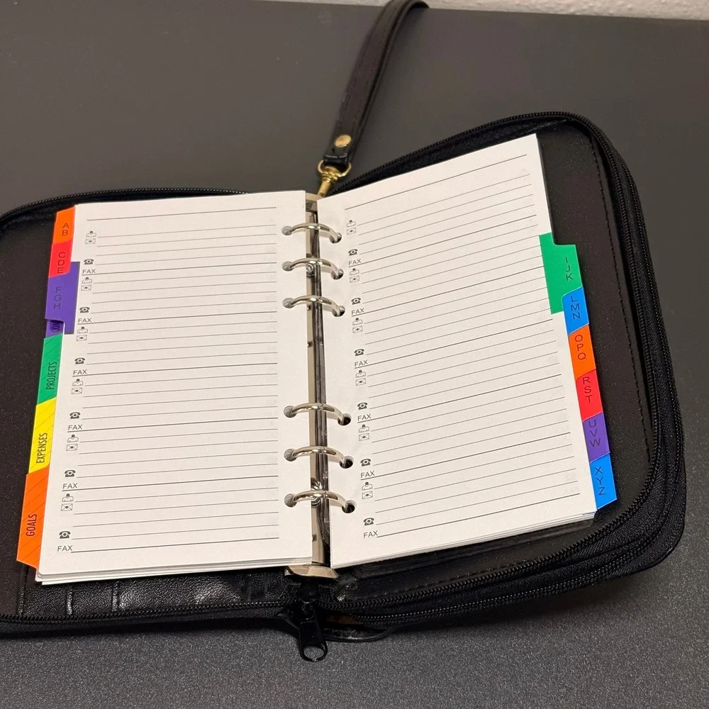Advantage Organizer Planner Wallet Unisex OS Black Excellent Vintage Wristlet